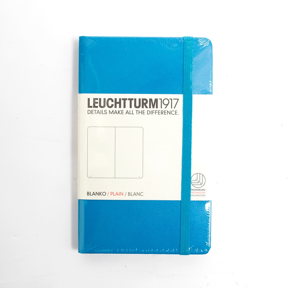 Leuchtturm, Pocket, Hardcover, A6, Plain, Azure